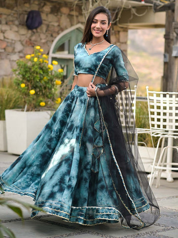 Classic Tie Dye Hand Crafted Lehenga Choli Dupatta Set